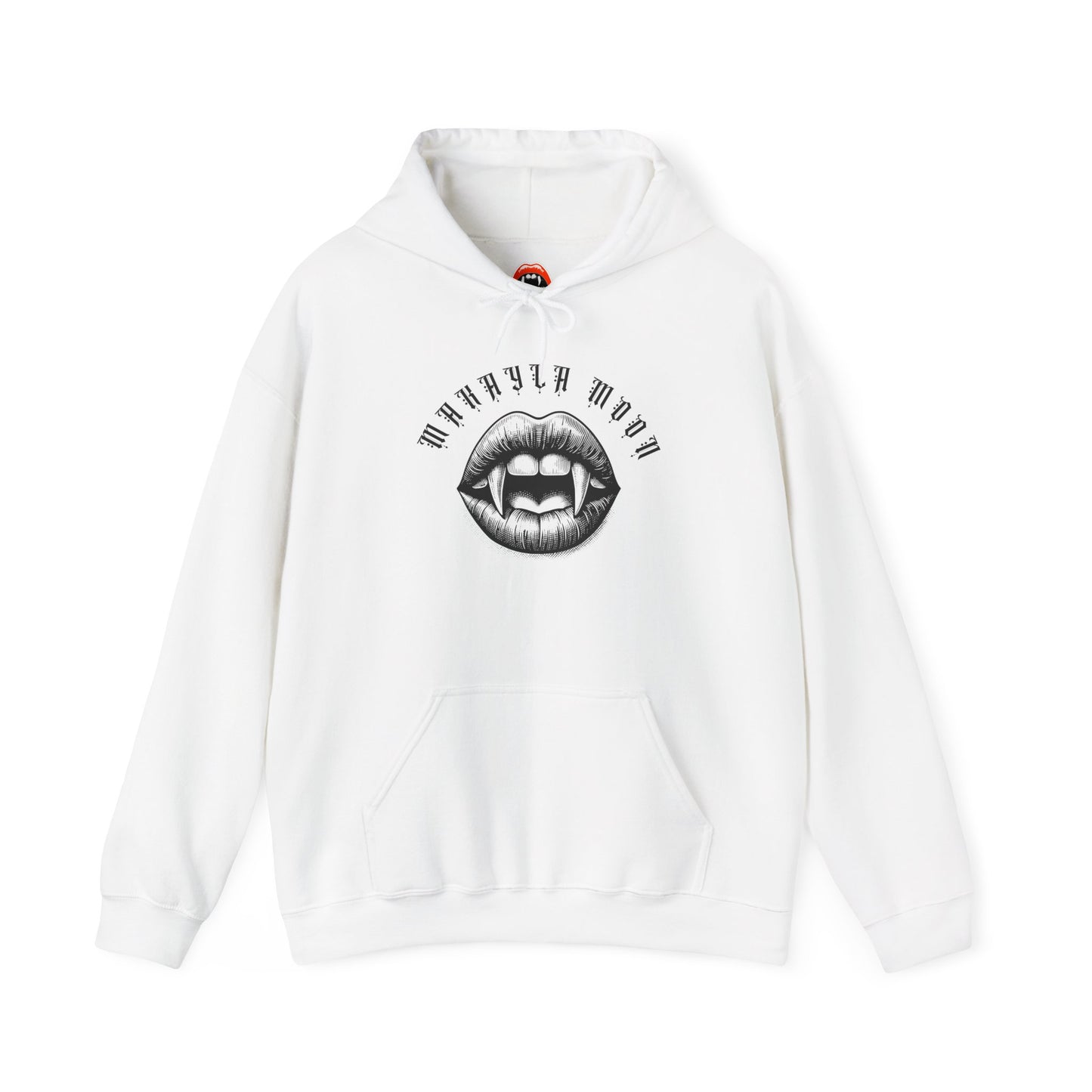 Vampire Mouth Hoodie, Unisex Heavy Blend Sweatshirt, Gothic Apparel, Halloween Fashion, Cozy Gift for Teens