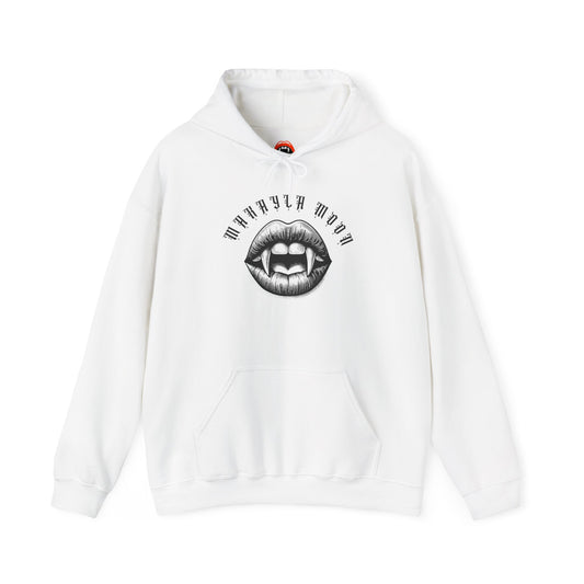 Vampire Mouth Hoodie, Unisex Heavy Blend Sweatshirt, Gothic Apparel, Halloween Fashion, Cozy Gift for Teens